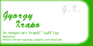 gyorgy krapo business card